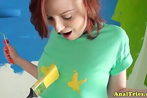 Anal caring redhead teen fucked pov